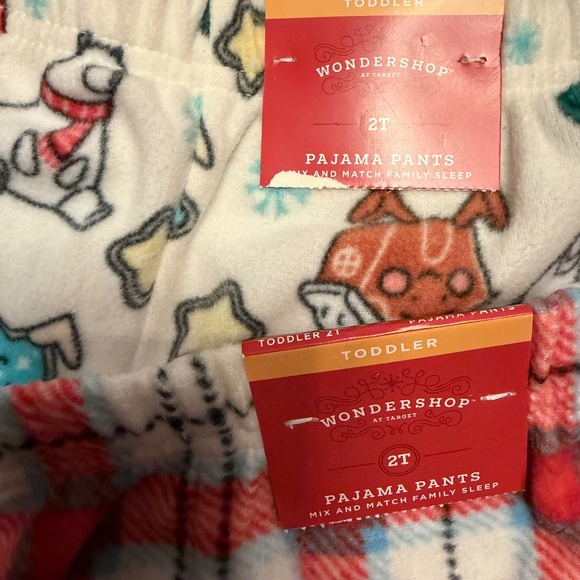 NWT 2 Pairs of 2T Unisex Wondershop Matching Family Toddler Pajama Pants - Picture 2 of 6